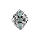 Meira | Ring 925 zilver met maansteen edelsteen | edelstenen sieraden | dames ringen zilver | Maat 17