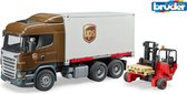 Bruder 3581 Scania UPS Vrachtwagen Met Heftruck - Speelgoed - Bruder