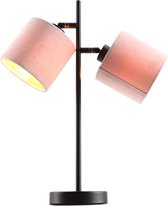 Olucia Talita - Moderne Tafellamp - Metaal/Stof - Goud;Roze