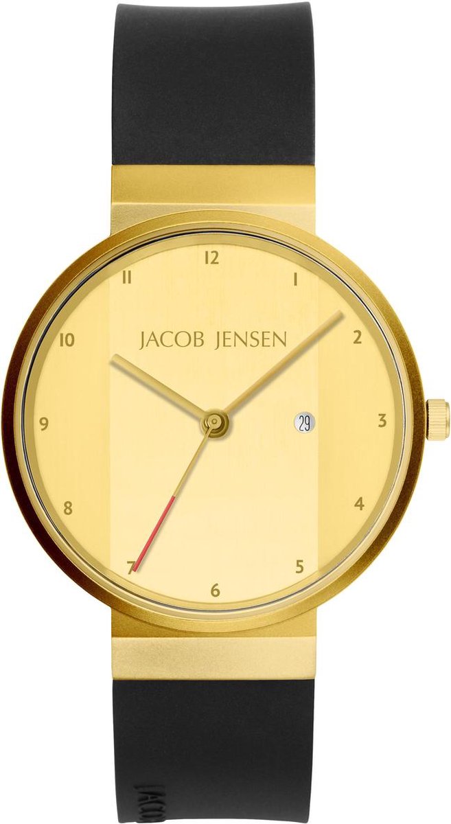 Jacob Jensen 736 New Line Horloge - Jacob Jensen heren horloge - unspecified - diameter 35 mm - goud gecoat roestvrij staal