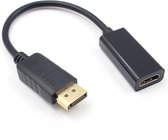 Case2go - Displayport (male) naar HDMI (female) kabel - 24 cm - Zwart