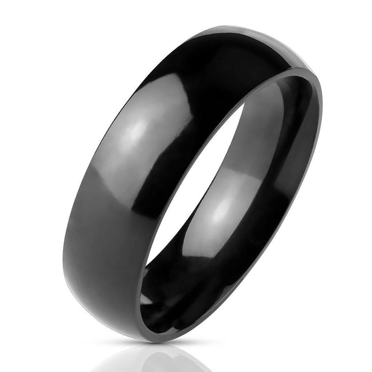 Florid - Ring Heren - Titanium Ring - Dames Ring - Ring Mannen - Mannen Ring - Zwarte Ring - Ring Zwart