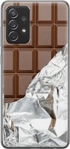 Samsung Galaxy A72 hoesje siliconen - Chocoladereep - Soft Case Telefoonhoesje - Print / Illustratie - Bruin