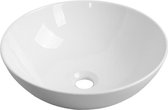 Saniclass Opbouwwastafel San Salvo 40cm rond Keramiek wit hoogglans
