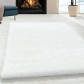 Flycarpets Nox Vloerkleed - 80x150cm - Wit - Hoogpolig