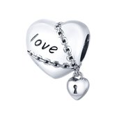 Love forever slot hart bedel | liefde bead | Zilverana | geschikt voor Biagi , Pandora , Trollbeads armband | 925 zilver