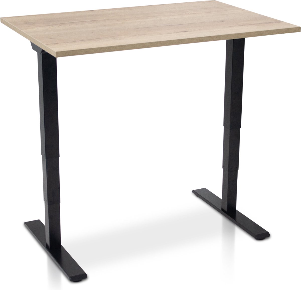 Multi Ratio Zit-sta bureau elektrisch verstelbaar - MRC COMFORT NEN-EN 527 | 140 x 80 cm | frame zwart - blad robuust eiken | 130 cm hoog | 100KG draagvermogen Zwart frame