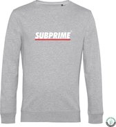 Subprime - Heren Sweaters Sweater Stripe Grey - Grijs - Maat L