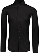 Profuomo Overhemd Zwart Getailleerd - Maat EU40 - Mannen - Never out of stock Collectie - Katoen