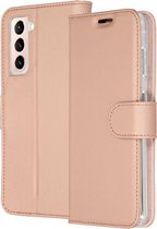Samsung Galaxy S21 Hoesje Met Pasjeshouder - Accezz Wallet Softcase Bookcase - Rosé Goud