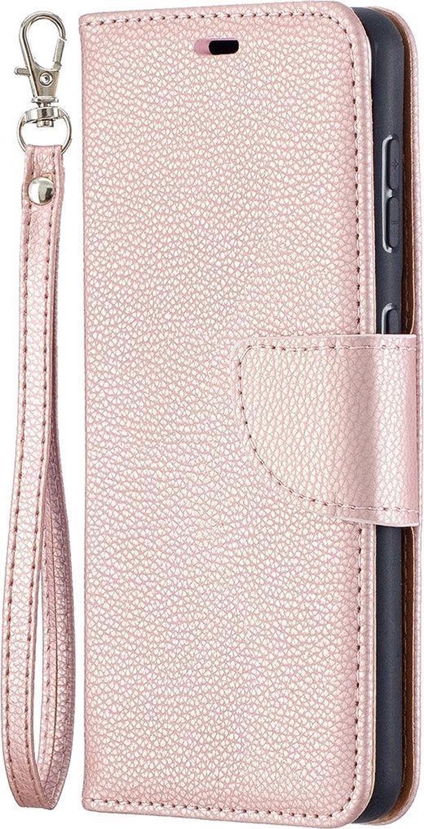 Mobigear Telefoonhoesje geschikt voor Samsung Galaxy S21 Hoesje | Mobigear Excellent Bookcase Portemonnee | Pasjeshouder voor 2 Pasjes | Telefoonhoesje voor Pinpas / OV Kaart / Rijbewijs - Roségoud