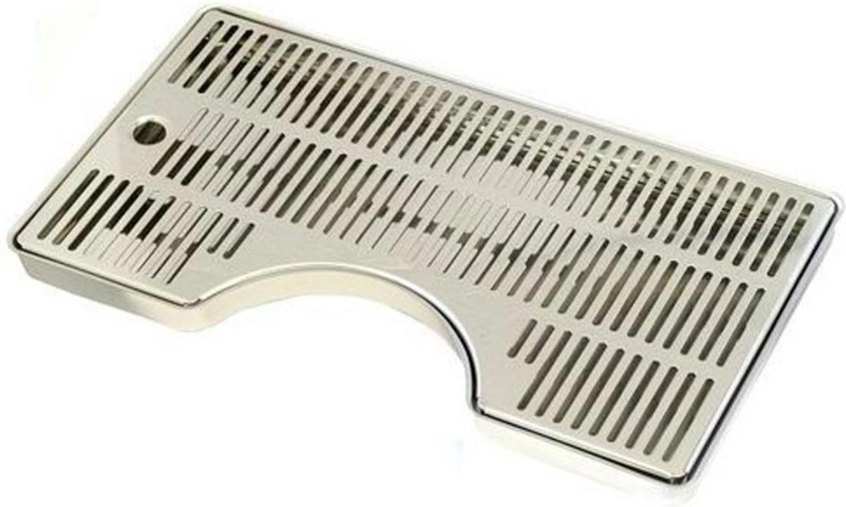 Ich-zapfe Lekblad voor biertap bier lekbak 400x220x20 mm met inkeping chroomnikkelstaal