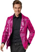 dressforfun - Paillettenjas heren pink XXL - verkleedkleding kostuum halloween verkleden feestkleding carnavalskleding carnaval feestkledij partykleding - 303955