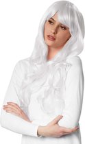 dressforfun - Pruik lang haar lokken wit - verkleedkleding kostuum halloween verkleden feestkleding carnavalskleding carnaval feestkledij partykleding - 303624