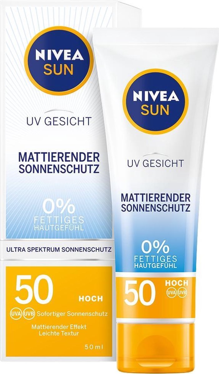 Goedkoopste NIVEA SUN Zonnematerende gezichtscrème SPF50, 50 ml