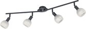 LED Plafondspot - Trinon Brista - E14 Fitting - 4-lichts - Rond - Mat Zwart - Aluminium