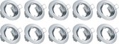 Spot Armatuur 10 Pack - Trinon - GU10 Fitting - Inbouw Rond - Glans Chroom Aluminium - Kantelbaar Ø83mm