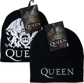 Queen Crest Band Logo Beanie Muts Zwart - Officiële Merchandise