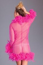 Kimono Met Veren - Roze - One Size - Roze - Sexy Lingerie & Kleding - Lingerie Dames -  Dames Lingerie - Nachtkleding
