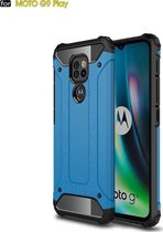 Motorola Moto G9 Play Hoesje - Mobigear - Outdoor Serie - Hard Kunststof Backcover - Blauw - Hoesje Geschikt Voor Motorola Moto G9 Play