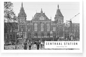 Walljar - Amsterdam Centraal station '84 - Zwart wit poster