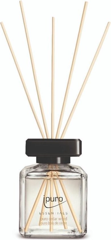 ipuro ESSENTIALS cedar wood diffuseur aromatique Flacon de parfum Verre, Plastique Noir, Transparent