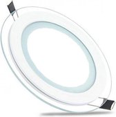 LED Downlight Slim - Inbouw Rond 12W - Helder/Koud Wit 6400K - Mat Wit Glas - Ø160mm