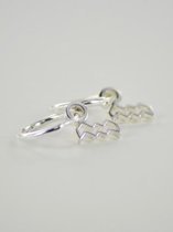 Oorring hanger sterrenbeeld waterman - zilver