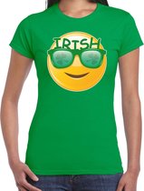 Irish emoticon / St. Patricks day t-shirt / kostuum groen dames L