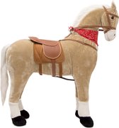Pink Papaya Reuzen XXL Paard voor Kinderen - Sternchen - 125cm Pluchen Paard - Bijna Levensgroot Speelgoed Paard om op te Rijden en Zitten - tot 100 kg Belastbaar - Maakt Geluiden