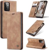 CaseMe - Hoesje geschikt voor Samsung Galaxy A72 5G -Wallet Book Case - Magneetsluiting - Licht Bruin