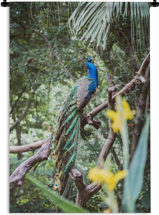 Tapisserie - Paon - Blauw - Forêt - 90x135 cm - Tapisserie