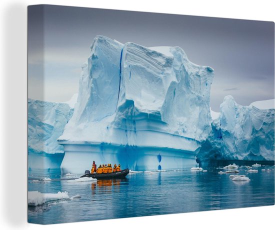 Canvas Schilderij Boot door Antartica - 60x40 cm - Wanddecoratie