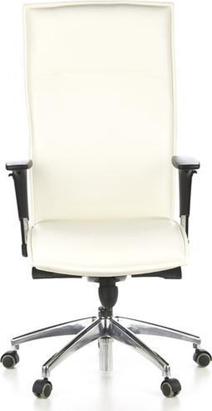 Hjh Chaise de bureau de bureau Murano 20 Cuir fin - Blanc ivoire | bol.com