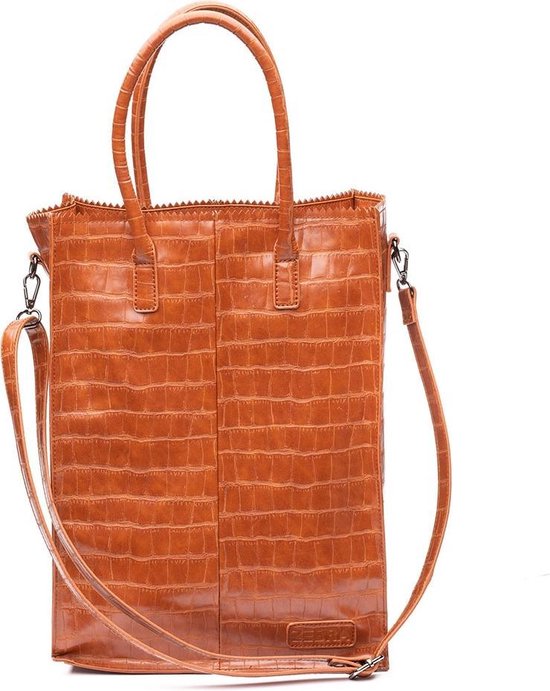 Zebra Trends Natural Bag Rosa XL Croco Cognac bol
