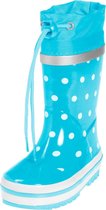 Playshoes regenlaarzen aquablauw witte stippen