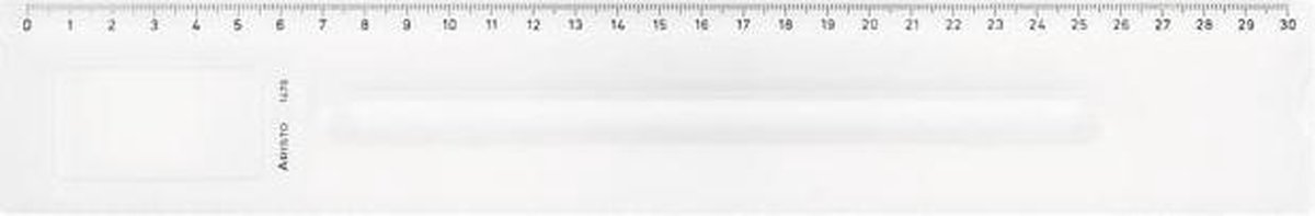 Aristo liniaal - lengte 30cm - mm/cm schaalverdeling - met loep - glashelder plexiglas - AR-1470