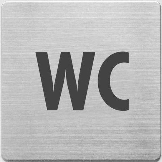 pictogram Alco RVS 90x90x1mm - WC -