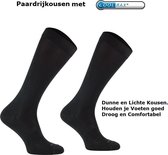 Comodo Paardrijsokken - Dunne en Lichte Comfortabele Kniekousen met Coolmax - Zwart 35/38