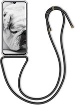 kwmobile telefoonhoesje geschikt voor Samsung Galaxy A70 - Hoesje met telefoonkoord - Back cover in transparant / zwart