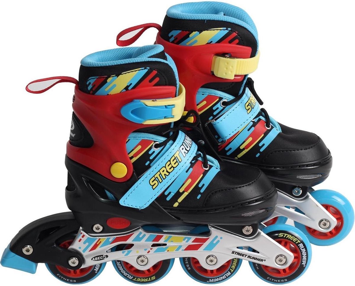 bol.com | Laubr skeelers Streetrunner abec 5 maat 35-38 multicolor - Zwart
