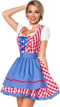 Dirndline Kostuum jurk -S- Traditional Dirndl Oktoberfest Rood/Blauw