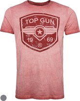 "Top Gun T-shirt, ronde hals van katoen ""Power Shield"" rood"