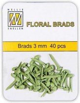 Nellie Snellen Floral Glitter Brads 3mm - 40stuks - Groen
