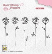 Nellie's Choice Clear stamps Flowers - rozen FLO025 100x62mm