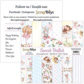 ScrapBoys Sweet Ballet paperpad 12 vl+cut out elements-DZ SWBA-10 190gr 20,3x20,3cm