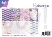 Joy! Crafts Design Papierset - Hydrangea A4 -12 vel - 3x4 designs dubbelzijdig geprint - 20