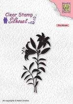 SIL078 Clear stamp Nellie Snellen - silhouet lily - stempel lelie - Lely bloem