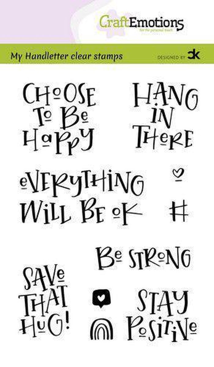Clearstamps A6 handlettering - Choose to be happy, Carla Kamphuis