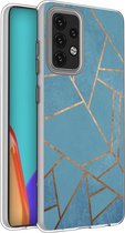 iMoshion Design voor Samsung Galaxy A52(s) (5G/4G) hoesje - Grafisch Koper - Blauw / Goud